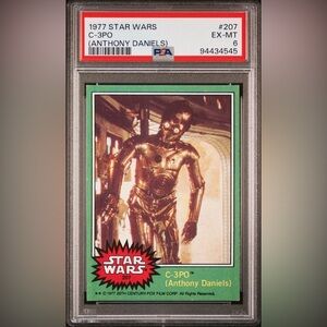 1977 Star Wars #207 C3PO Anthony Daniels PSA 6 FRESHLY GRADED
